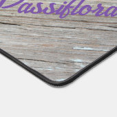 Lila Passiflora Blossom Weathered Wood Rustikal Schreibtischunterlage (Ecke)