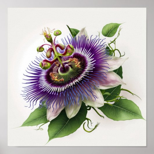 Lila Passion Blume Art Print Poster (Vorne)