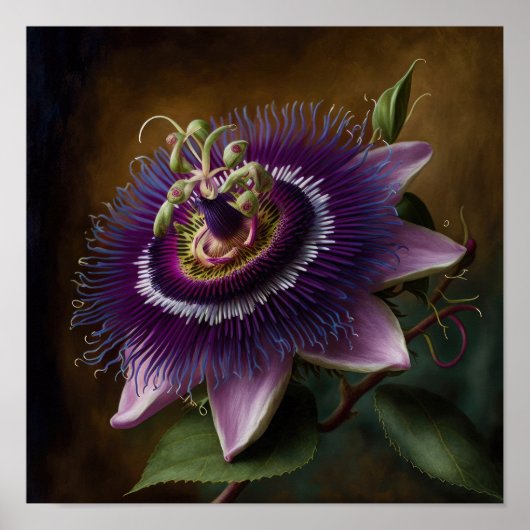 Lila Passion Blume Art Print Poster (Vorne)
