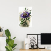 Lila Passion Blume Art Print Poster (Heimbüro)