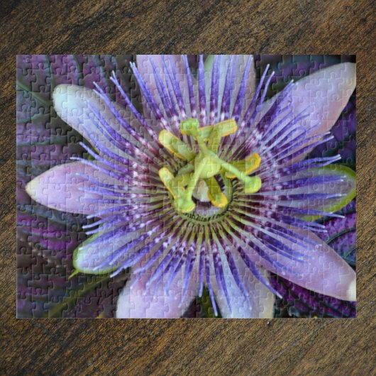 Lila Passion Blume Fotografisch Botanisch Puzzle
