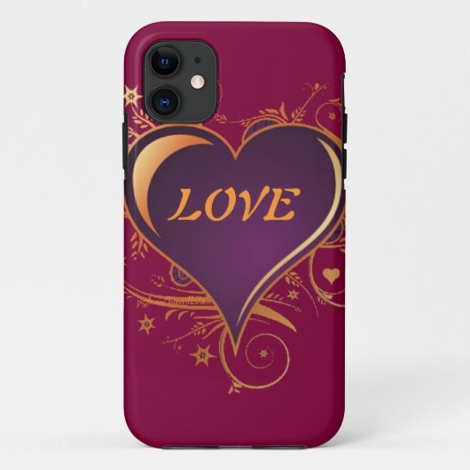Lila Passion Heart Valentine PHone Fall Case-Mate iPhone Hülle (Rückseite)
