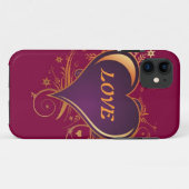 Lila Passion Heart Valentine PHone Fall Case-Mate iPhone Hülle (Rückseite (Horizontal))