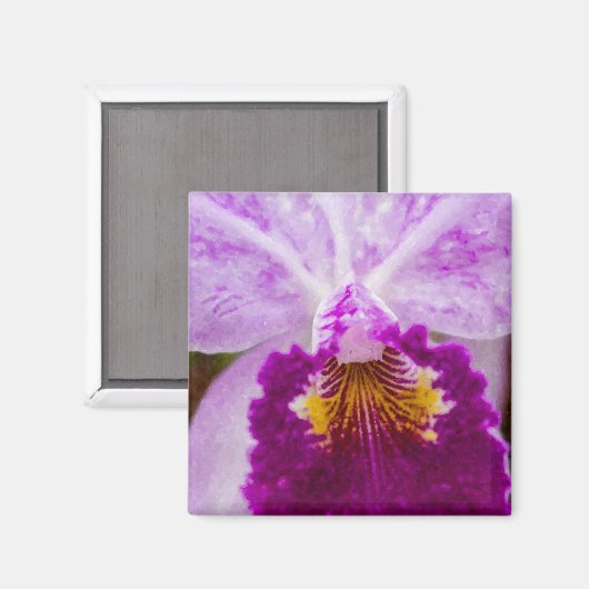 Lila Passion Orchid Magnet (Vorderseite/Rückseite)