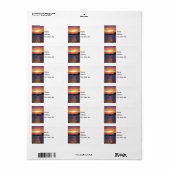 Lila Passion Sunset Adressaufkleber (Vorne)