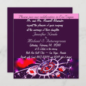 Lila Passion Vegas Thema Hochzeit Einladung (Vorne/Hinten)