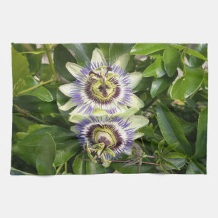 Lila Passionsblumen-Blumen-Küchenhandtuch Geschirrtuch