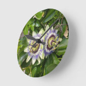 Lila Passionsblumen Wanduhr (Winkel)
