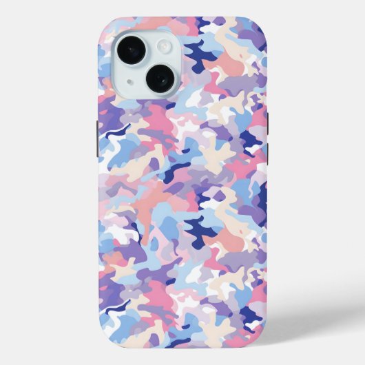 Lila Pastel Camouflage Case-Mate iPhone Hülle (Rückseite)