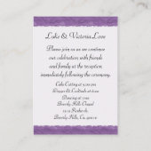 Lila Pastel & Diamond Wirbel Bow Ribbon Wedding Begleitkarte (Rückseite)