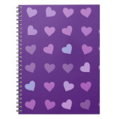 LILA PASTEL-FARBIGE HERZEN NOTIZBLOCK (Vorderseite)