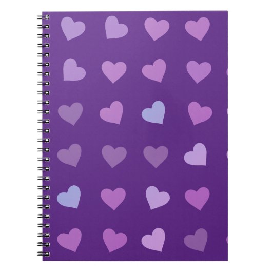 LILA PASTEL-FARBIGE HERZEN NOTIZBLOCK (Vorderseite)