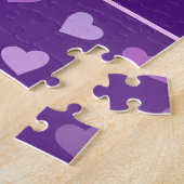 LILA PASTEL FARBIGE HERZEN PERSONALISIERT PUZZLE (Seite)