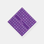 LILA PASTEL FARBIGE HERZEN PERSONALISIERT SERVIETTE (Ecke)
