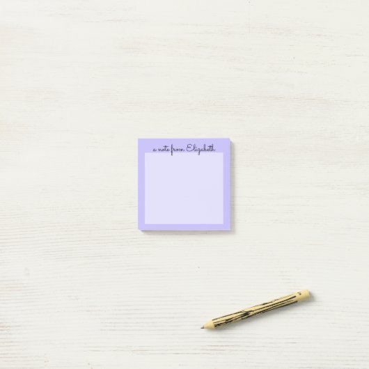 Lila Pastel Minimal Lavendel Post-it Klebezettel (Auf Schreibtisch)