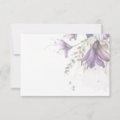 Lila Pastel Modern Floral Boho Wedding RSVP Card (Rückseite)
