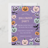 Lila Pastel Pumpkin Halloween Einladung (Vorderseite)