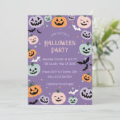 Lila Pastel Pumpkin Halloween Einladung (Stehend Vorderseite)