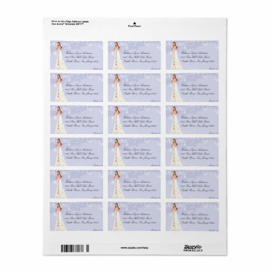 Lila Pastel - Romantische Brautadresse Adressaufkleber (Vorne)