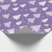 Lila Pastel-Weihnachtsbaumwackelpapier Geschenkpapier (Ecke)