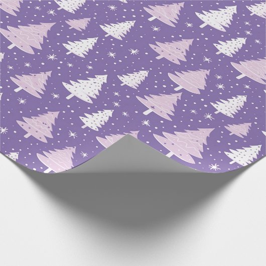 Lila Pastel-Weihnachtsbaumwackelpapier Geschenkpapier (Ecke)