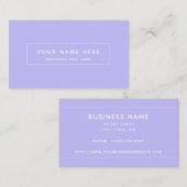 Lila Pastel White Minimal Visitenkarte (Vorne/Hinten)