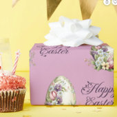 Lila Pasteleier Ostereier Blumenmuster Geschenkpapier