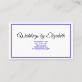 Lila Pastelfarbe Beruflich Visitenkarte (Rückseite)