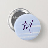 Lila-Pastell-Aquarell-Monogramm-Name-Buchstabe Ret Button (Vorne & Hinten)
