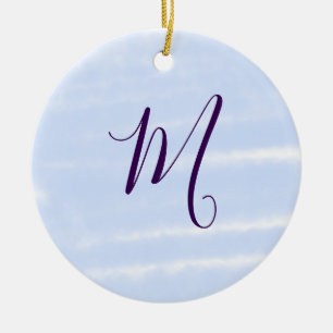 Lila-Pastell-Aquarell-Monogramm-Name-Buchstabe Ret Keramik Ornament