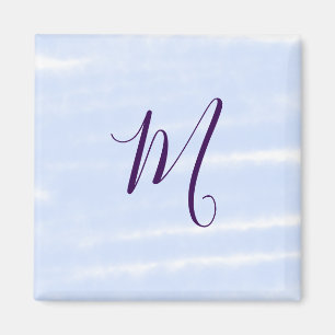 Lila-Pastell-Aquarell-Monogramm-Name-Buchstabe Ret Magnet
