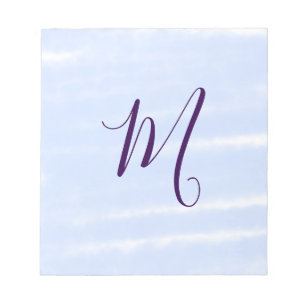 Lila-Pastell-Aquarell-Monogramm-Name-Buchstabe Ret Notizblock