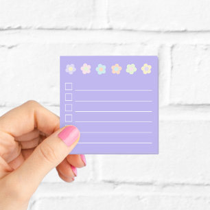 Lila-Pastell-Blumen-To-Do-Liste-Haftnotizen Post-it Klebezettel