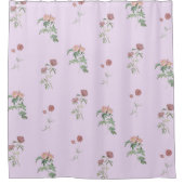 Lila Pastell Blumenmuster Grandmillenial Duschvorhang (Vorderseite)