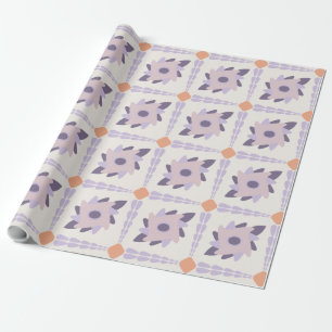 Lila-Pastell-Dekorative bunte Fliese Geschenkpapier
