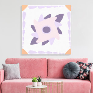 Lila-Pastell-Dekorative bunte Fliese  Leinwanddruck