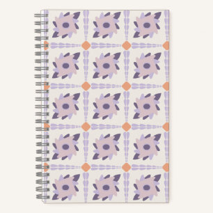 Lila-Pastell-Dekorative bunte Fliese Notizblock