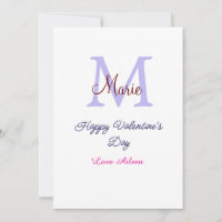 Lila Pastell Frohen Valentinstag rosa Monogramm 