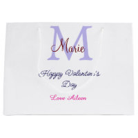 Lila Pastell Frohes Valentinstag rosa Monogramm