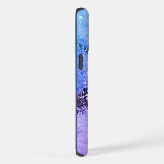 Lila Pastell-Glitzer und Mit Monogramm Juwel iPhone Hülle (Rechte Seite)