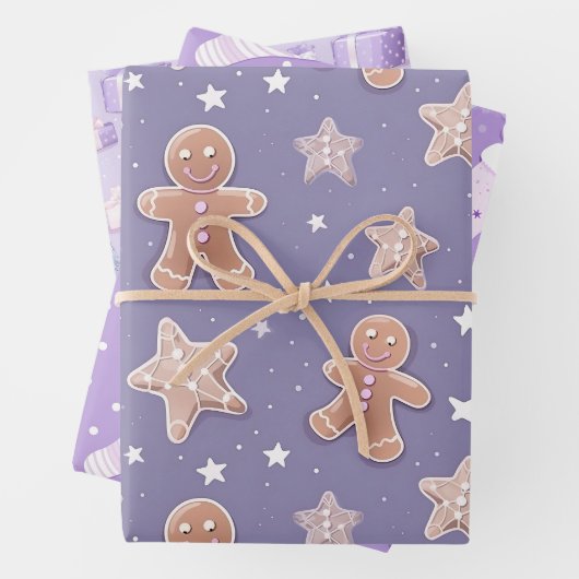 Lila Pastell Holiday Wrapping Paper Geschenkpapier Set (Beispiel)