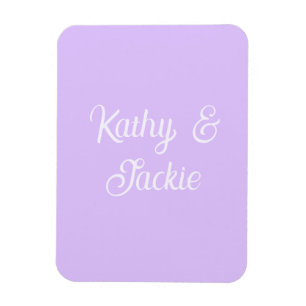 Lila Pastell Retro Paar Hochzeitsname stilvoll na Magnet