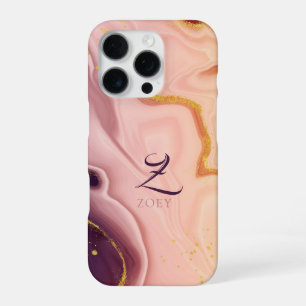 Lila Pastell-Violett Glitter Watercolor individuel iPhone 16 Pro Hülle