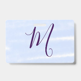 Lila-Pastell-Wasserfarbe-Monogramm-Name-Buchstabe  Ausweis