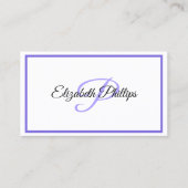 Lila Pastellfarben mit Monogramm-Buchstaben Visitenkarte (Vorderseite)