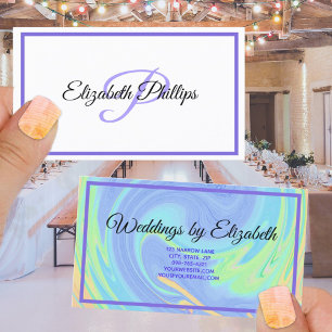 Lila Pastellfarben mit Monogramm-Buchstaben Visitenkarte