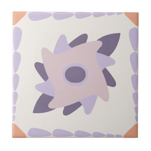 Lila Pastellfliese Fliese (Vorderseite)