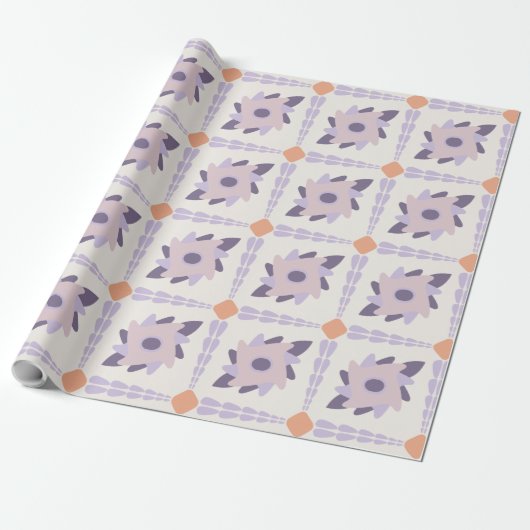 Lila Pastellfliese Geschenkpapier (Ungerollt)