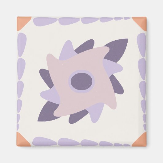Lila Pastellfliese Magnet (Vorne)
