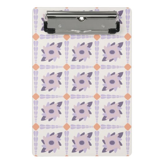 Lila Pastellfliese Mini Klemmbrett (Vorderseite)